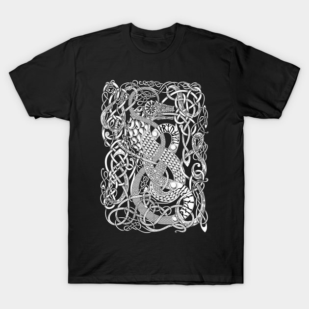 Jormungandr - Norse Viking Serpent T-Shirt by Art of Arklin